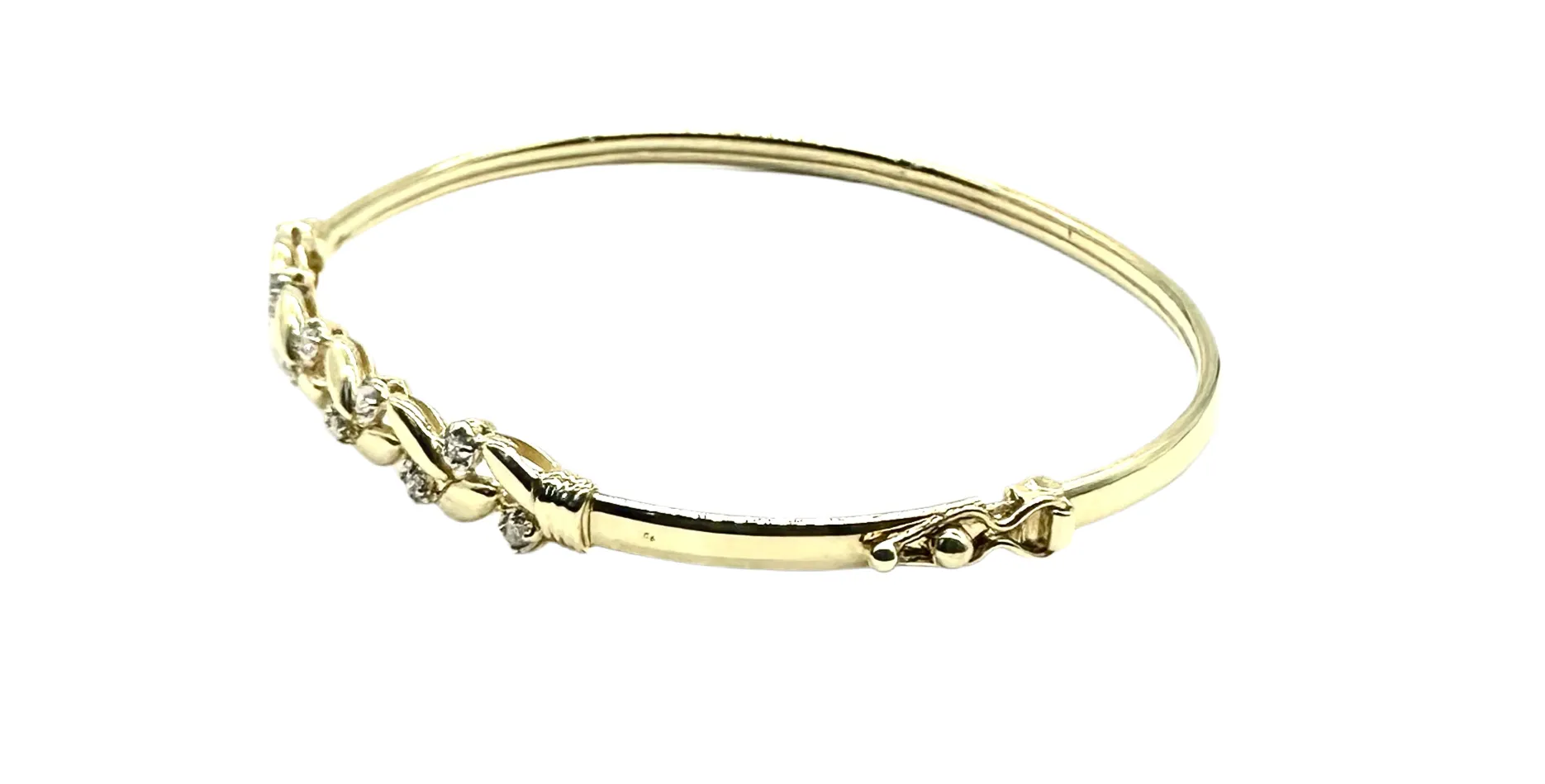 14 KY 10 Point Diamond Leaf  Bracelet