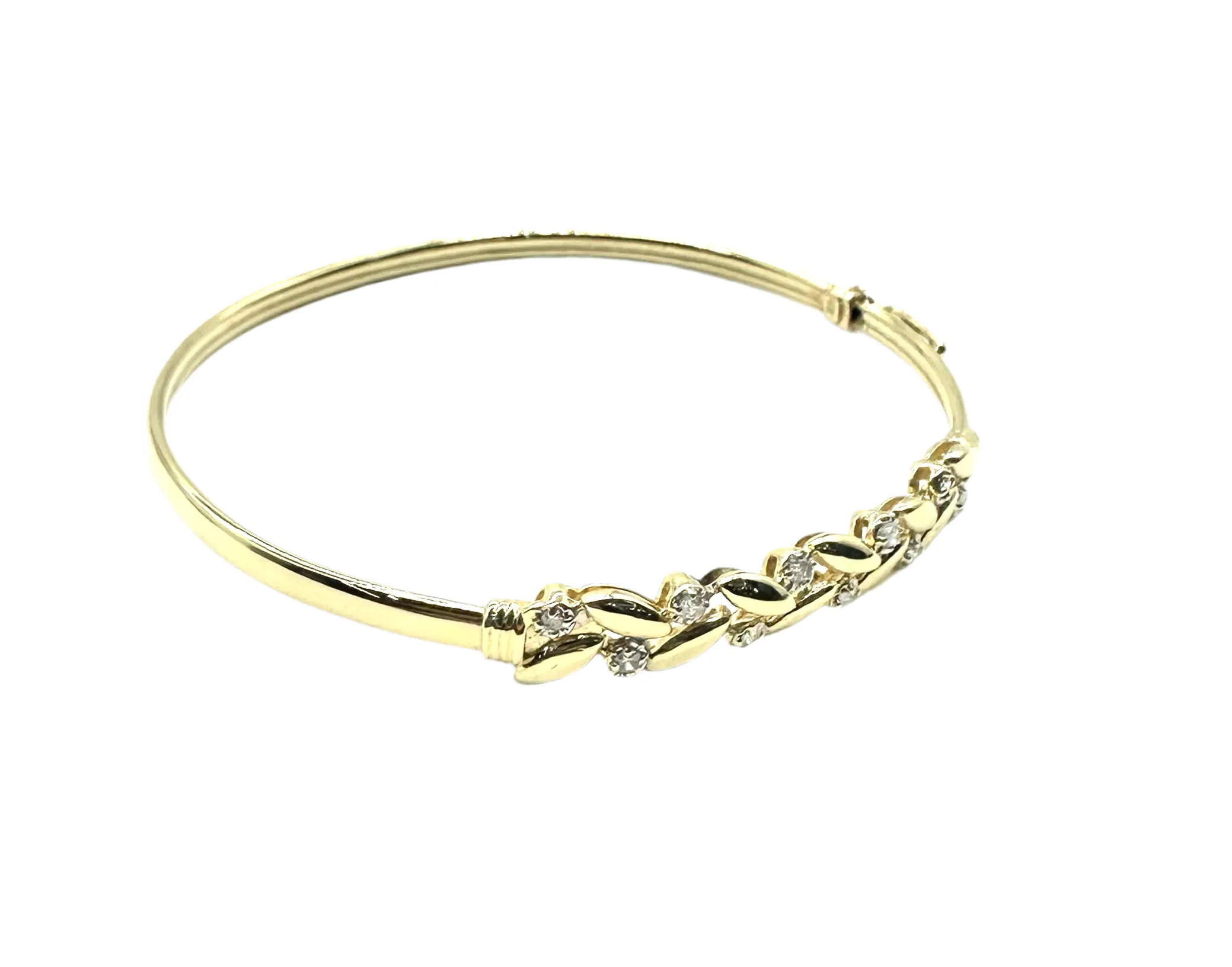 14 KY 10 Point Diamond Leaf  Bracelet