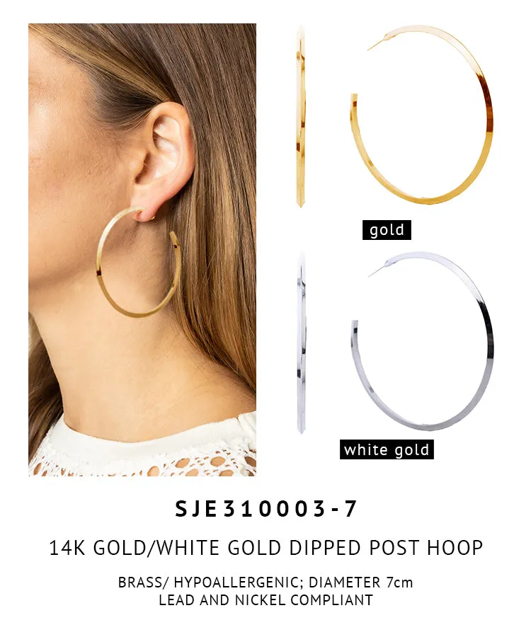 14K Gold Dipped Post Hoop