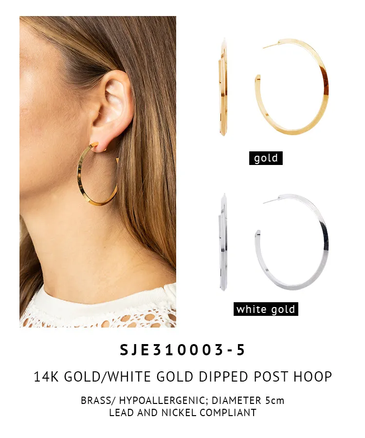 14K Gold Dipped Post Hoop