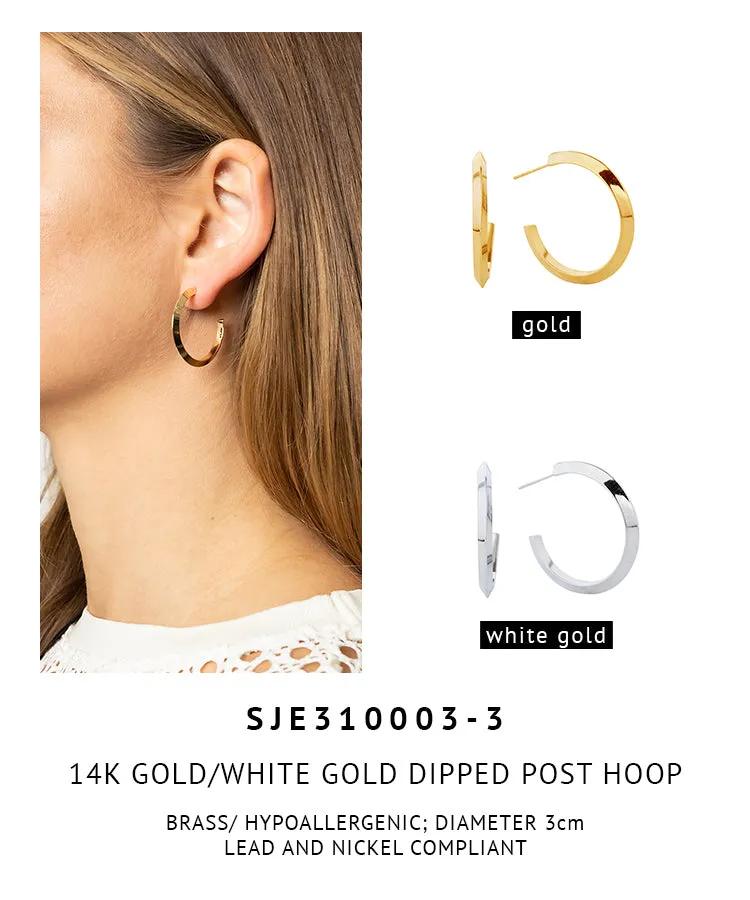 14K Gold Dipped Post Hoop