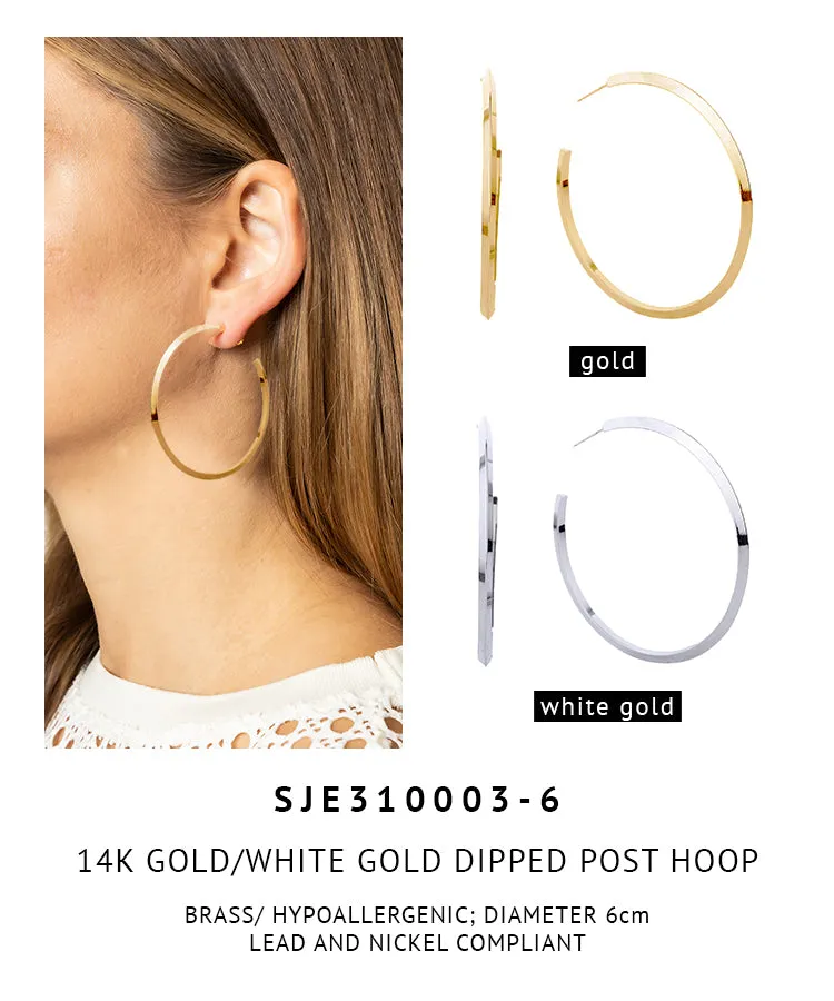 14K Gold Dipped Post Hoop