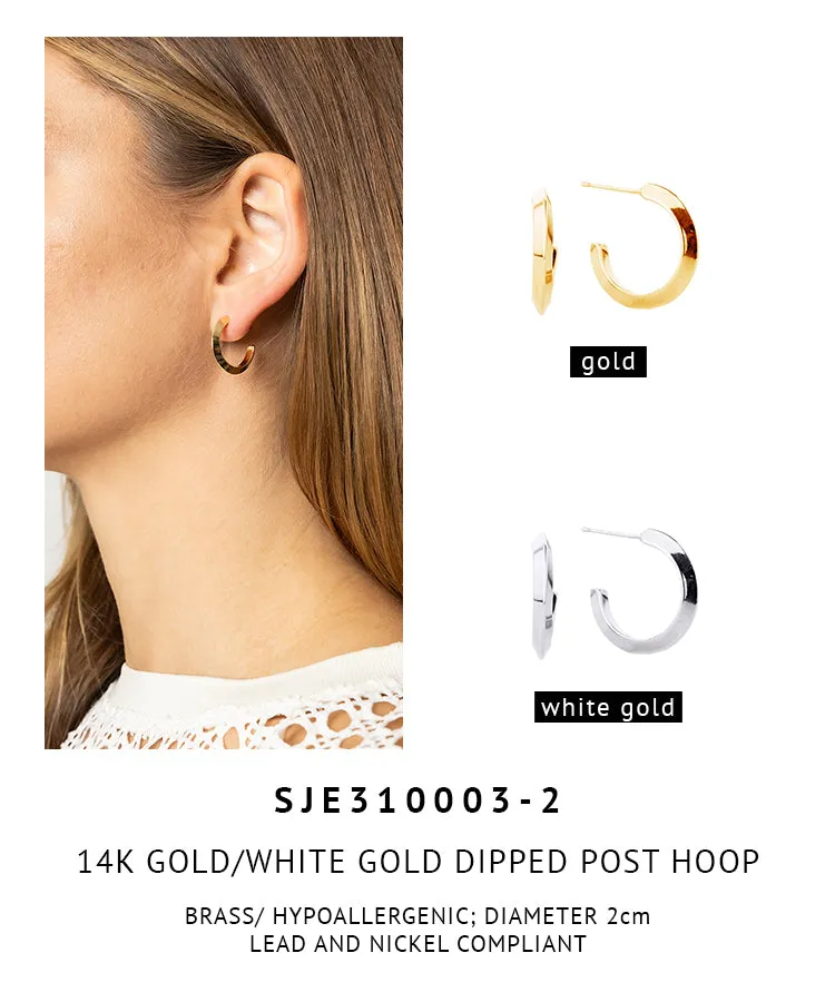 14K Gold Dipped Post Hoop