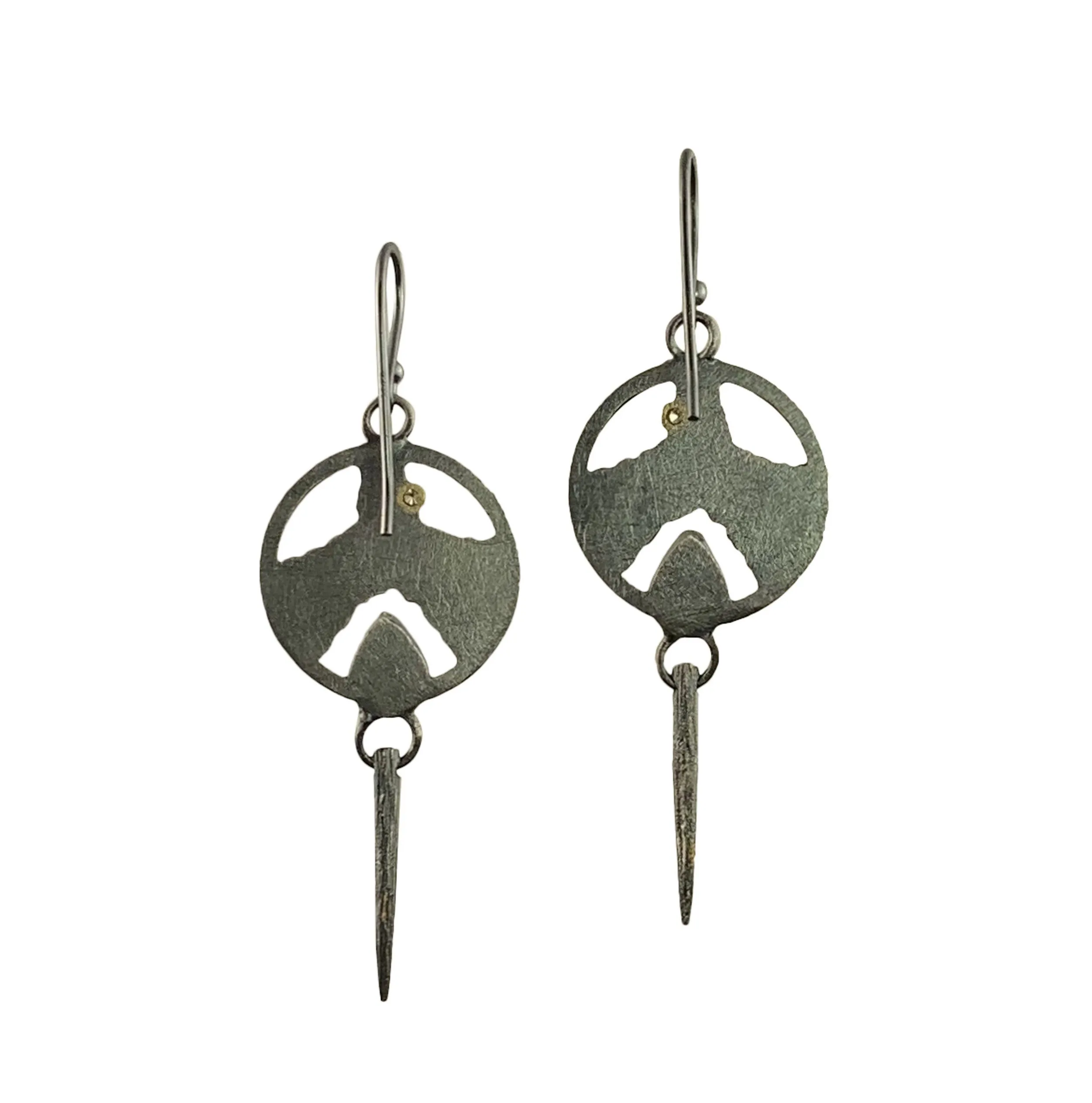 3/4" Terra Shield Earring - Moonstone