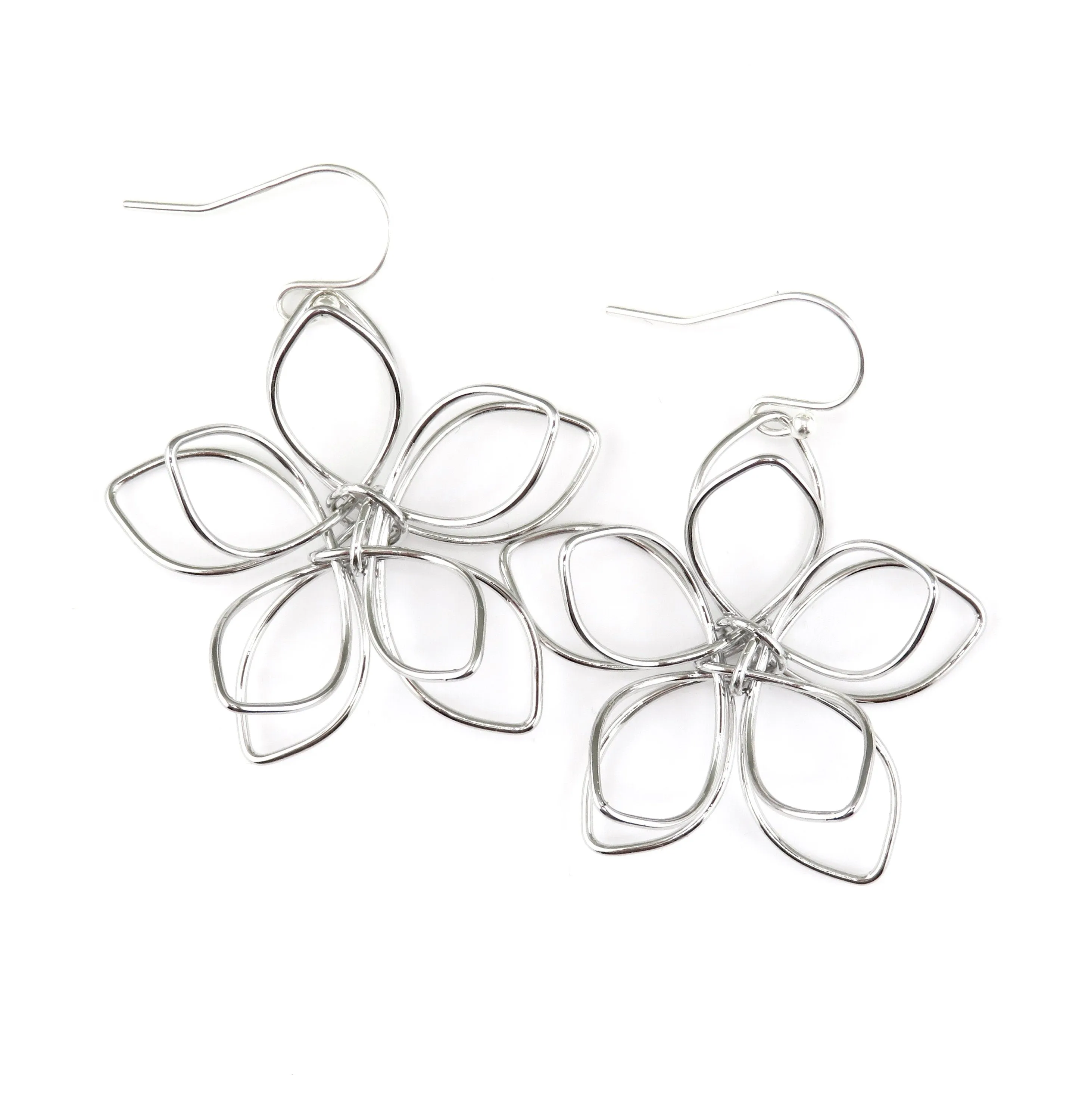 Airy Flower Earrings - Silver