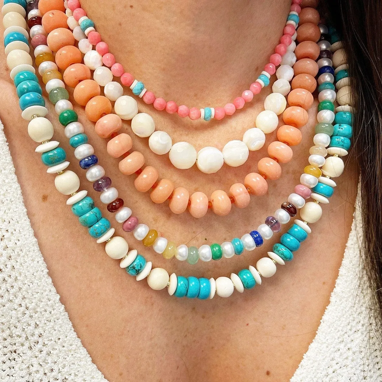 BEADazzled | Coral and Turquoise Beaded Necklace