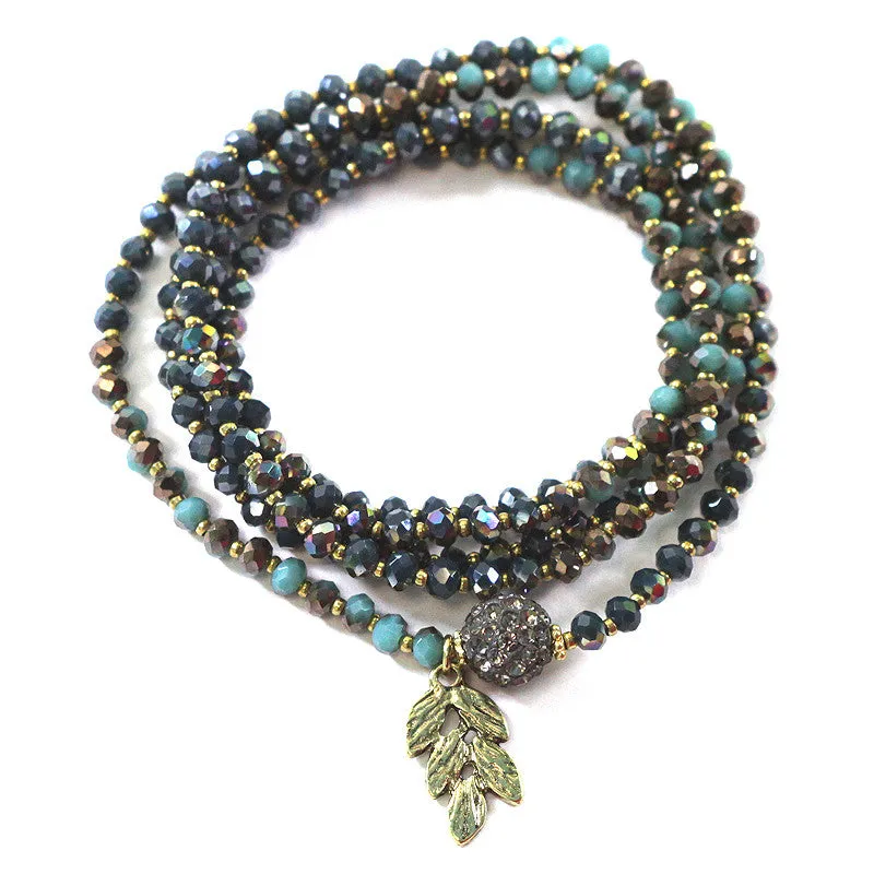 Beaded Wrap Bracelet with Charms