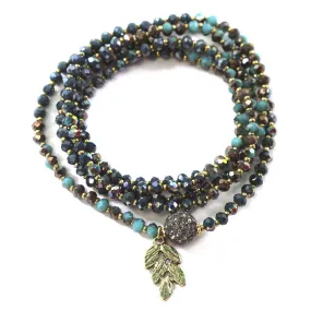 Beaded Wrap Bracelet with Charms
