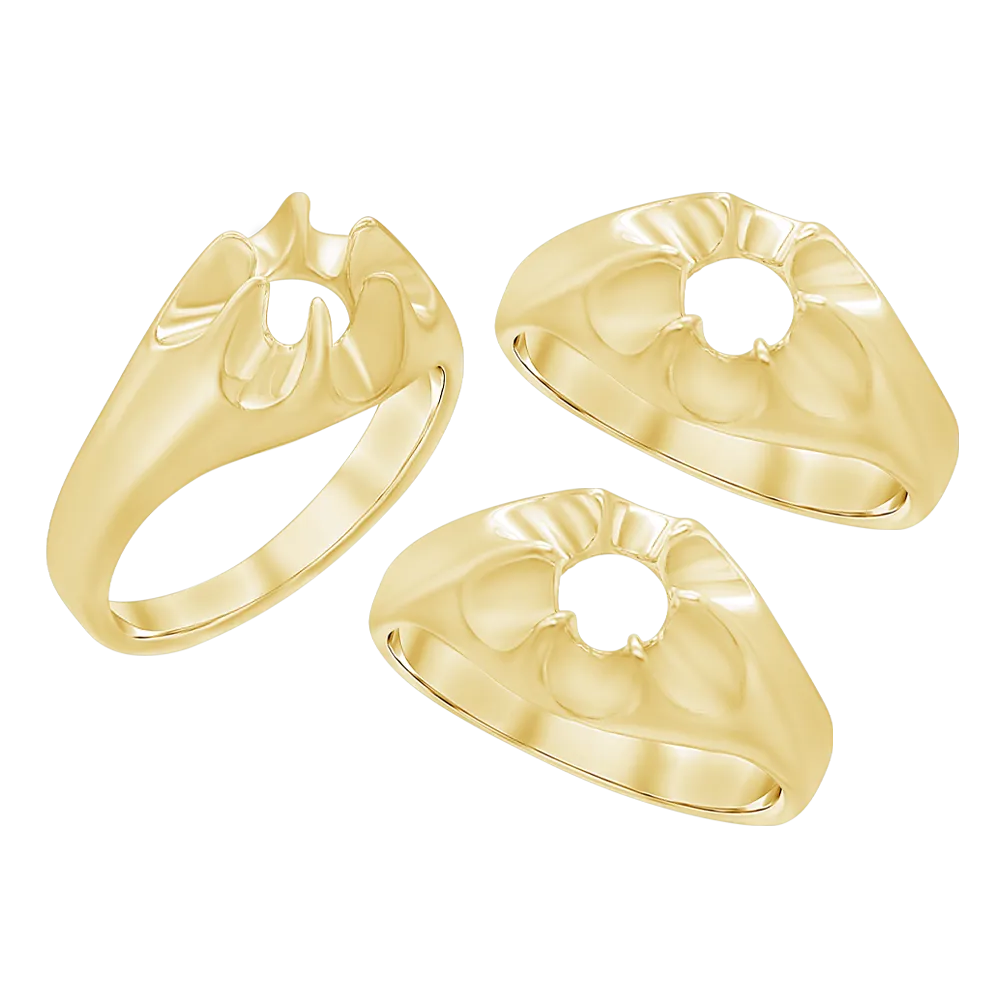 Belcher Ring in 14K Gold