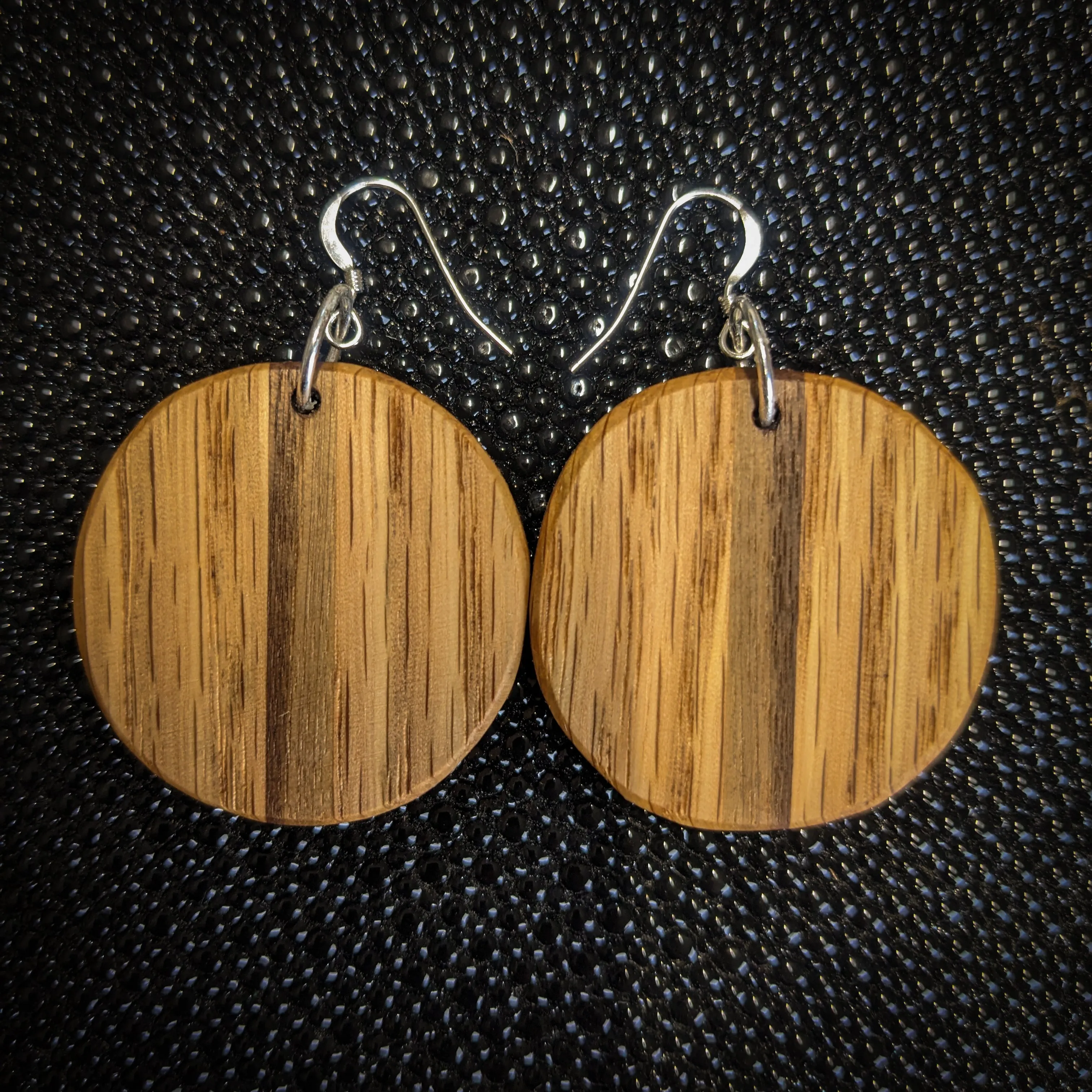 Big Striped Circle Dangle Earrings
