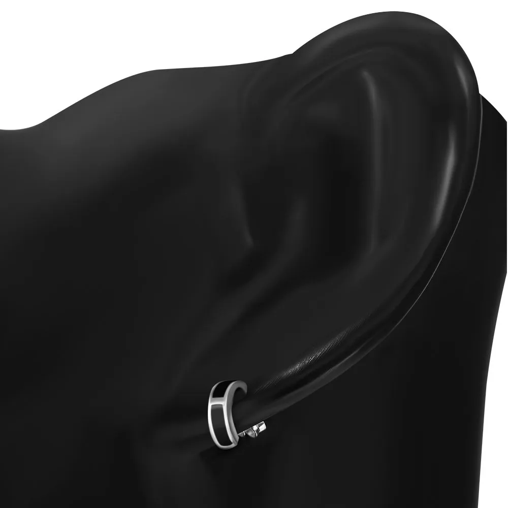 Black Onyx Stud Silver Earrings