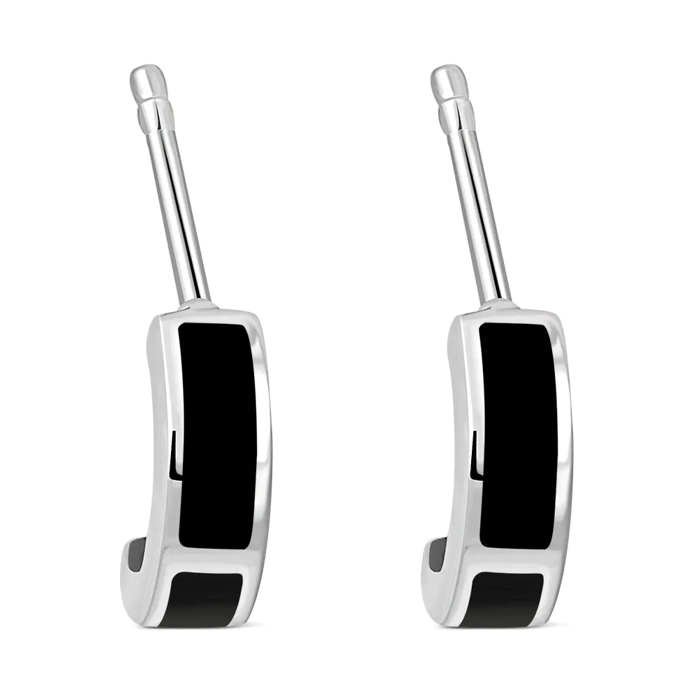 Black Onyx Stud Silver Earrings