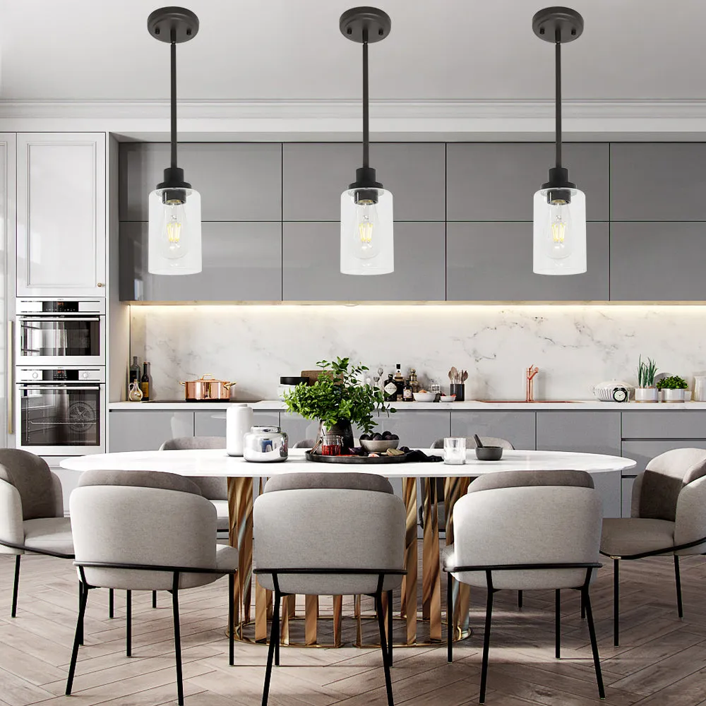 BONLICHT 1-Light Glass Pendant Light Industrial Edison Style Oil Rubbed Bronze Finish