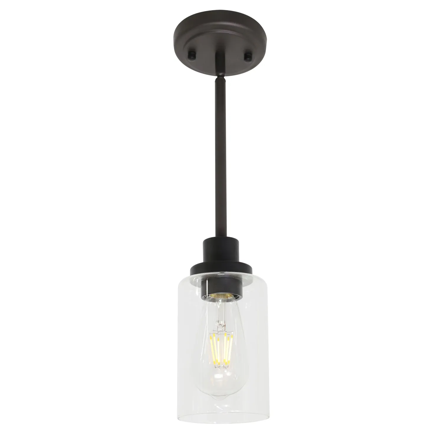 BONLICHT 1-Light Glass Pendant Light Industrial Edison Style Oil Rubbed Bronze Finish