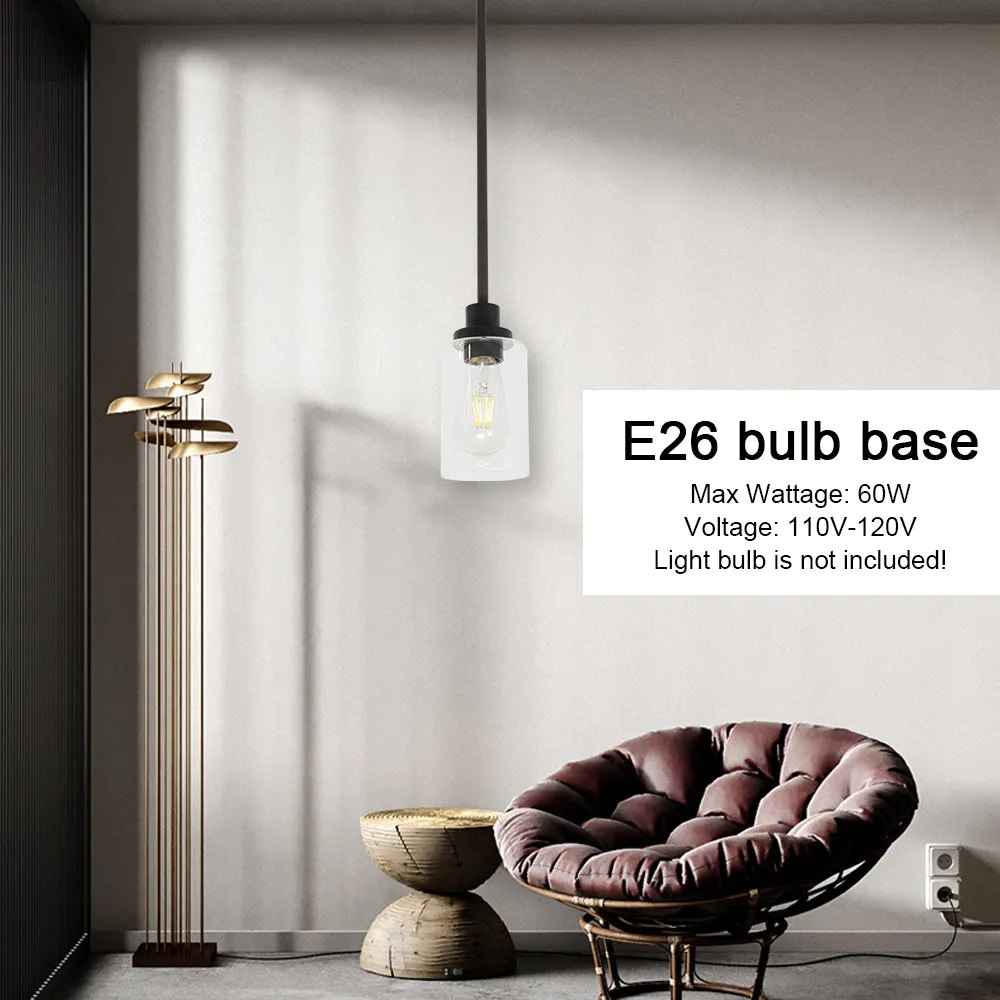 BONLICHT 1-Light Glass Pendant Light Industrial Edison Style Oil Rubbed Bronze Finish