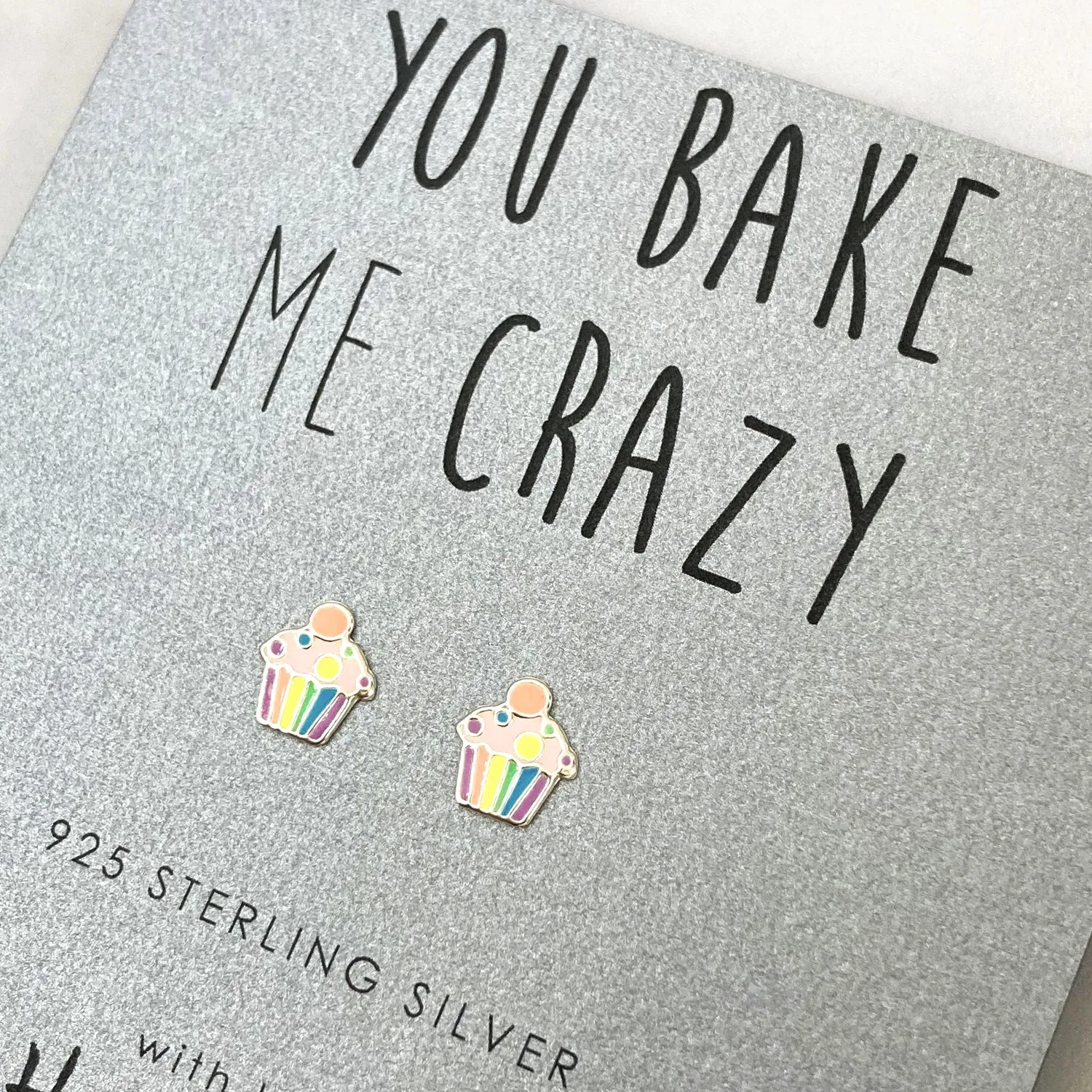 Cupcake Sterling Silver Earrings