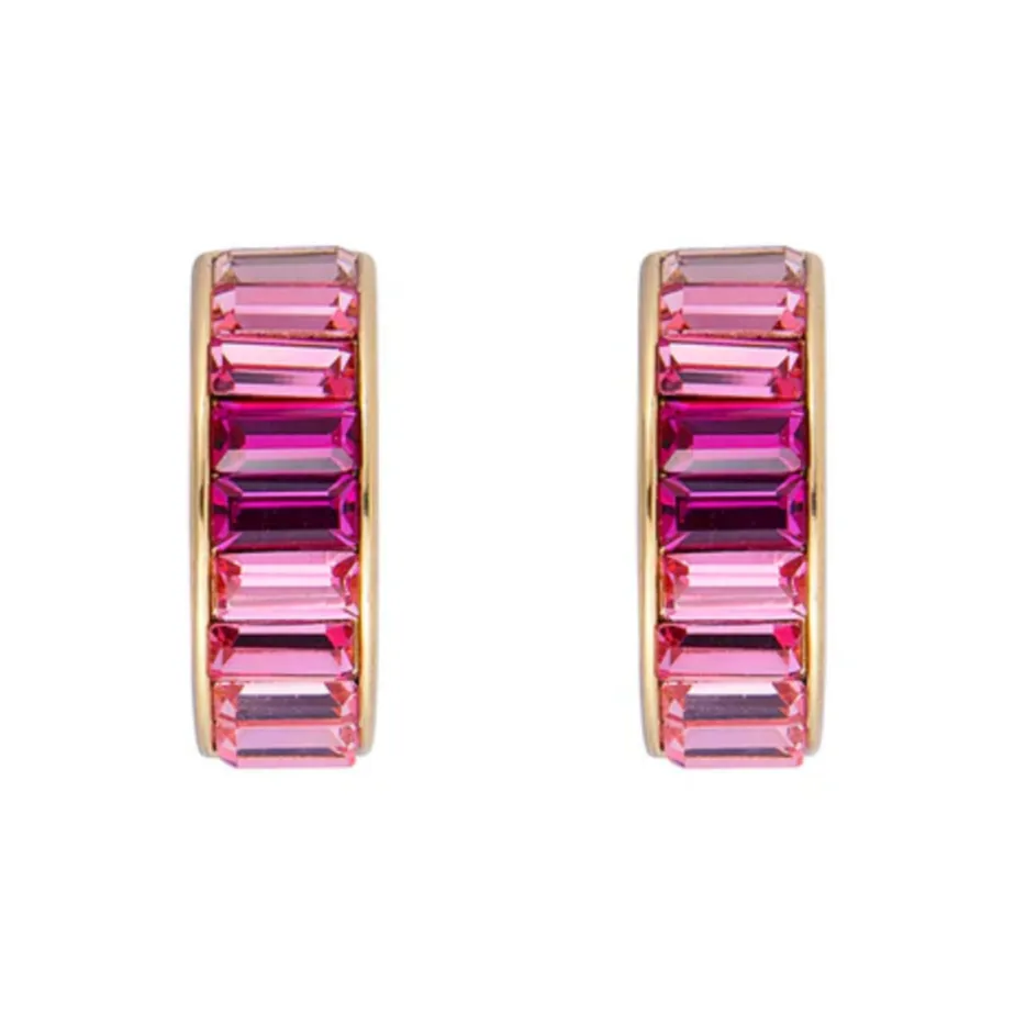 FAIRLEY Crystal Midi Hoop PINK OMBRE