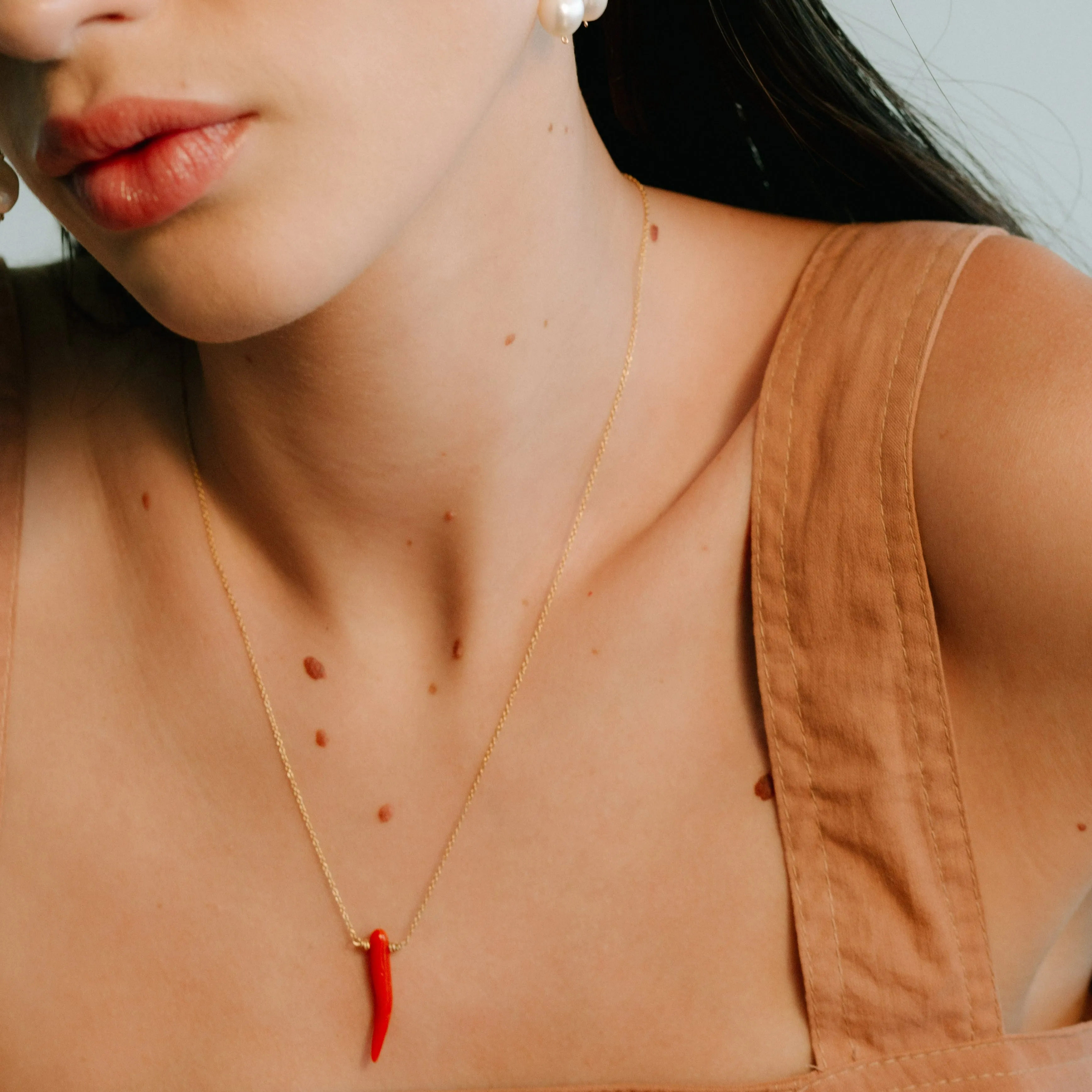Gema Necklace - Red Coral