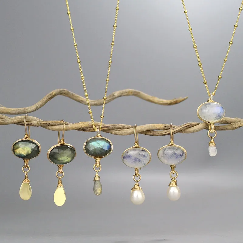 Gemstone Eye Jewelry Set