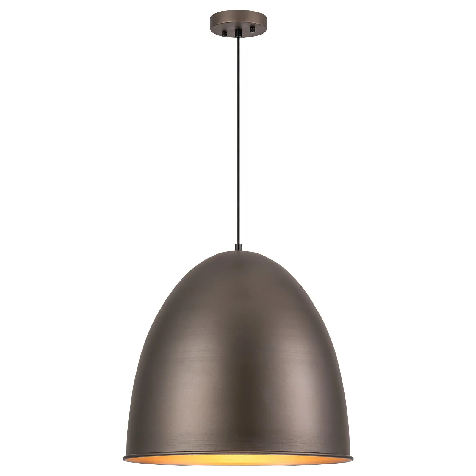Glowlings 1-Light 18"Wide Hanging Metal Silvery Dome Pendant Light Island Light