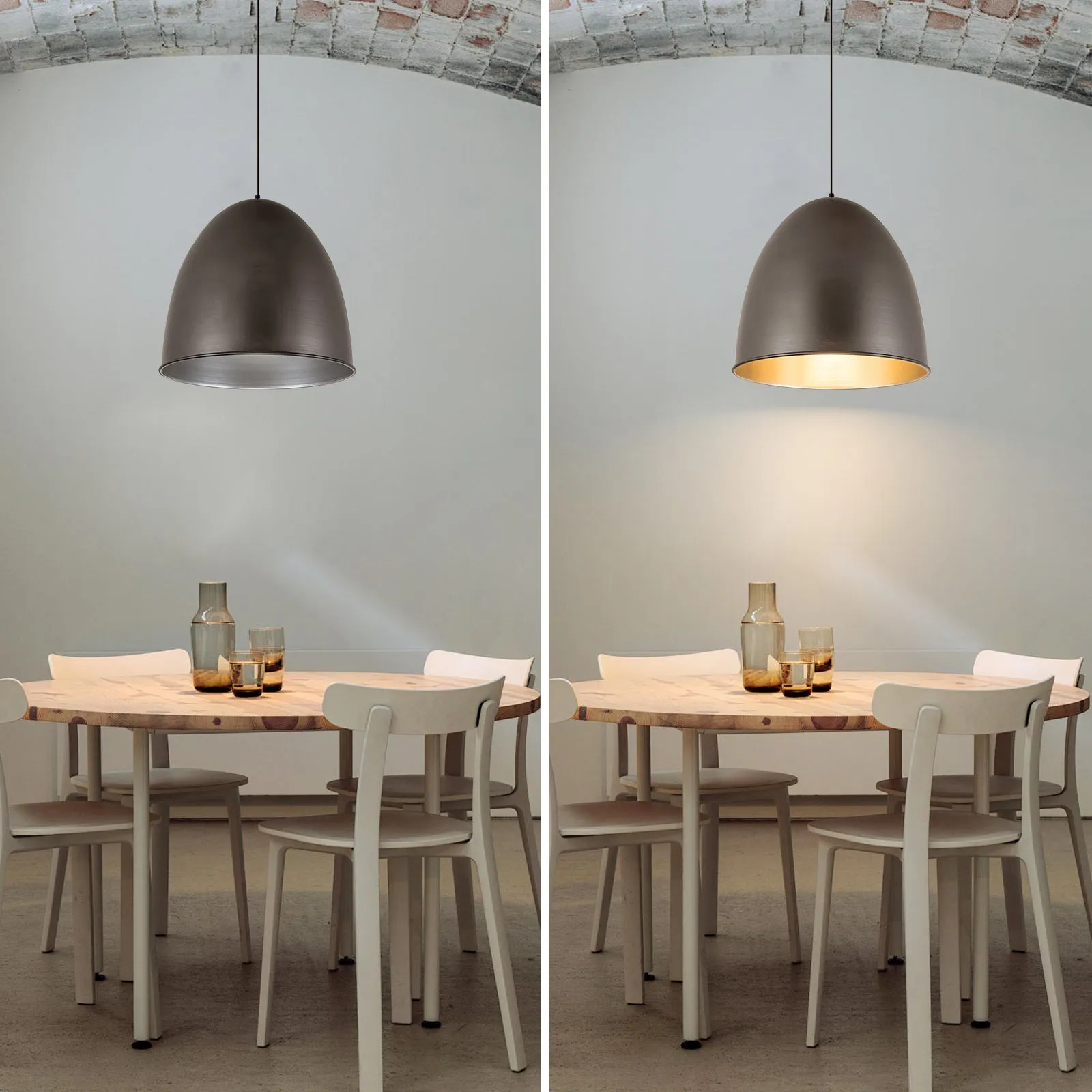 Glowlings 1-Light 18"Wide Hanging Metal Silvery Dome Pendant Light Island Light