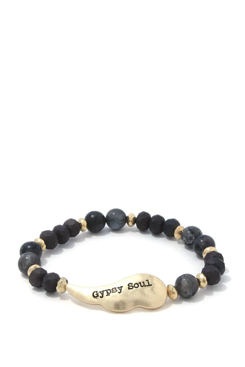 Gypsy Soul Wing Beaded Stretch Bracelet