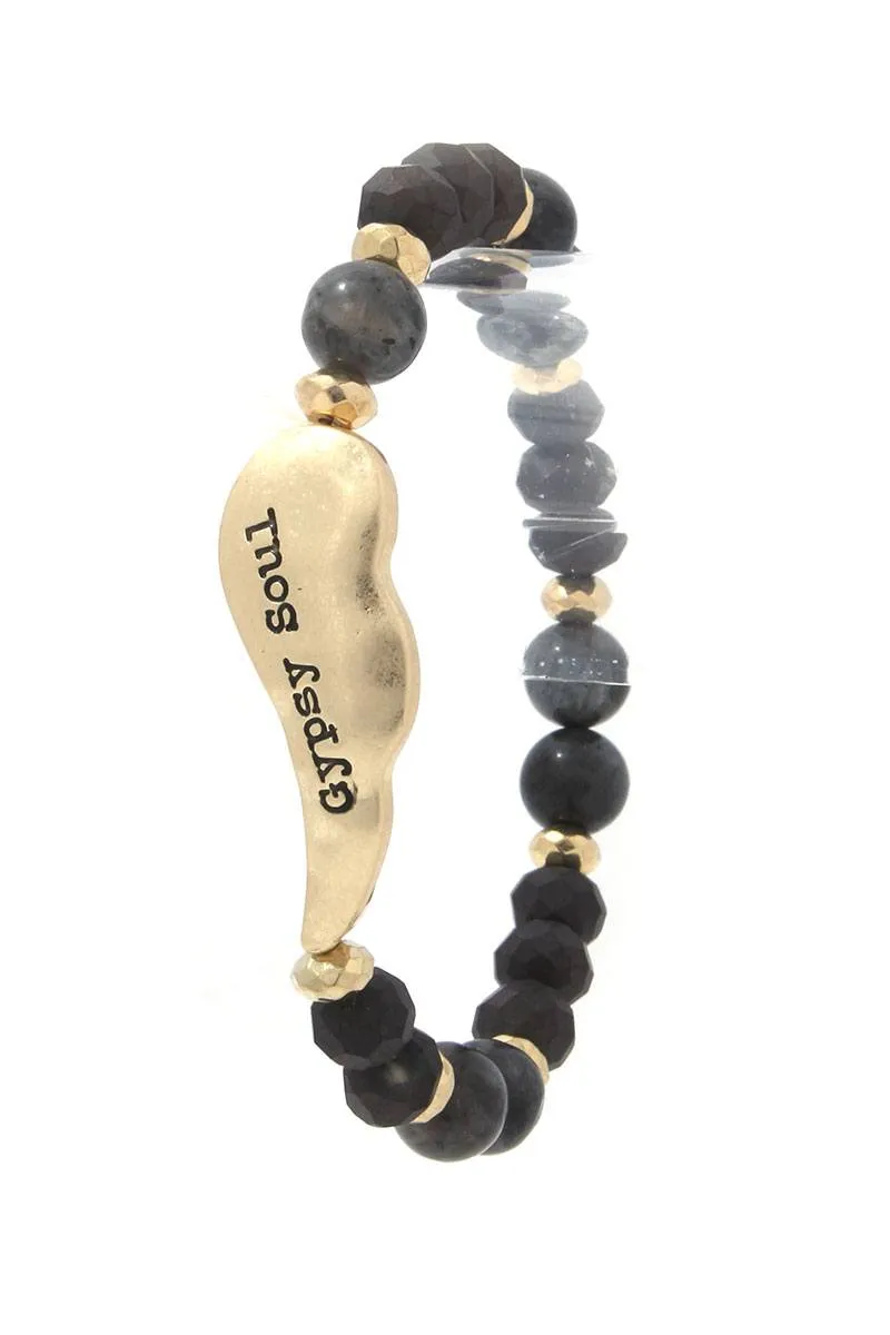 Gypsy Soul Wing Beaded Stretch Bracelet