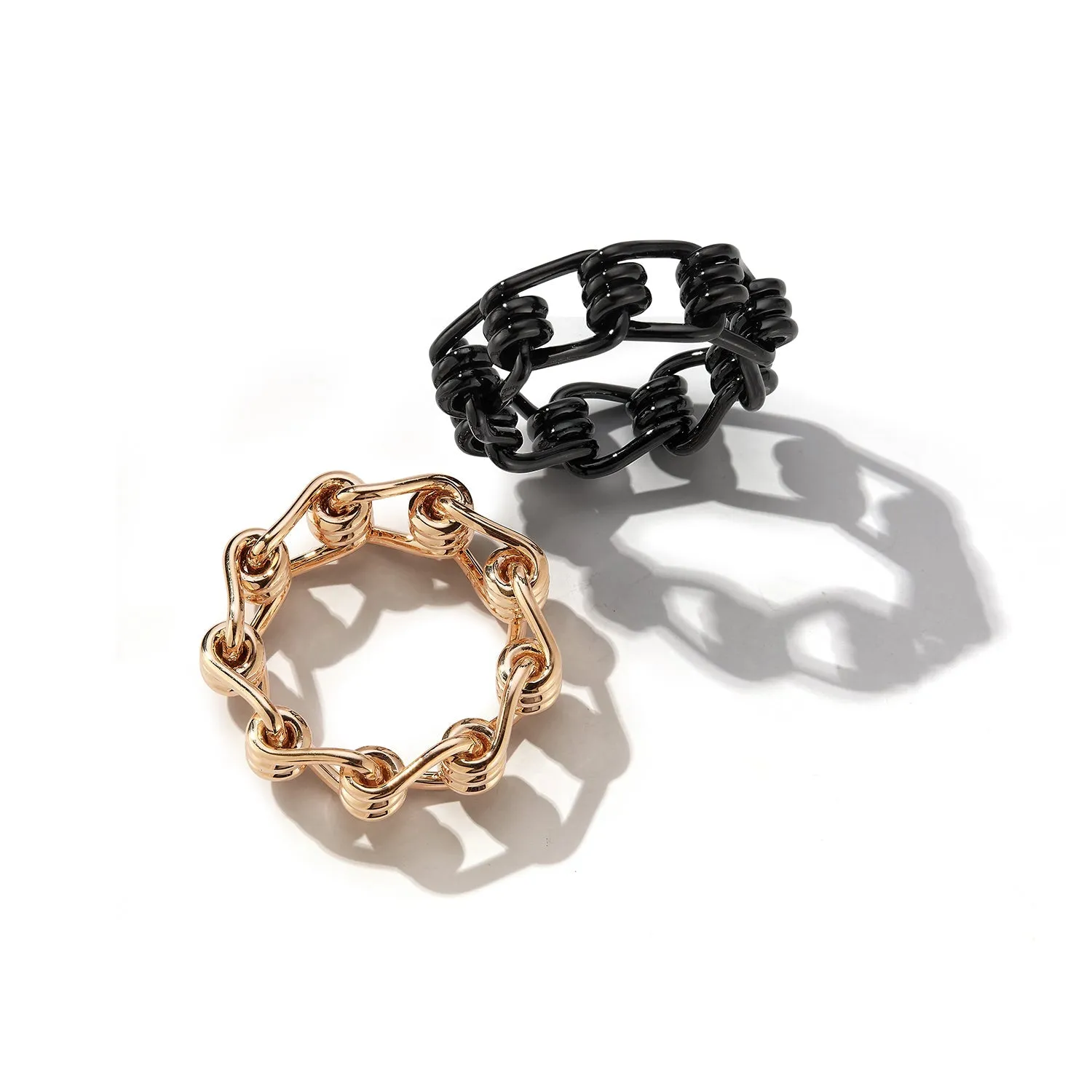 HUXLEY 18K GOLD COIL LINK RING
