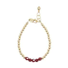 January Birthstone Bracelet (3MM   4MM beads)
