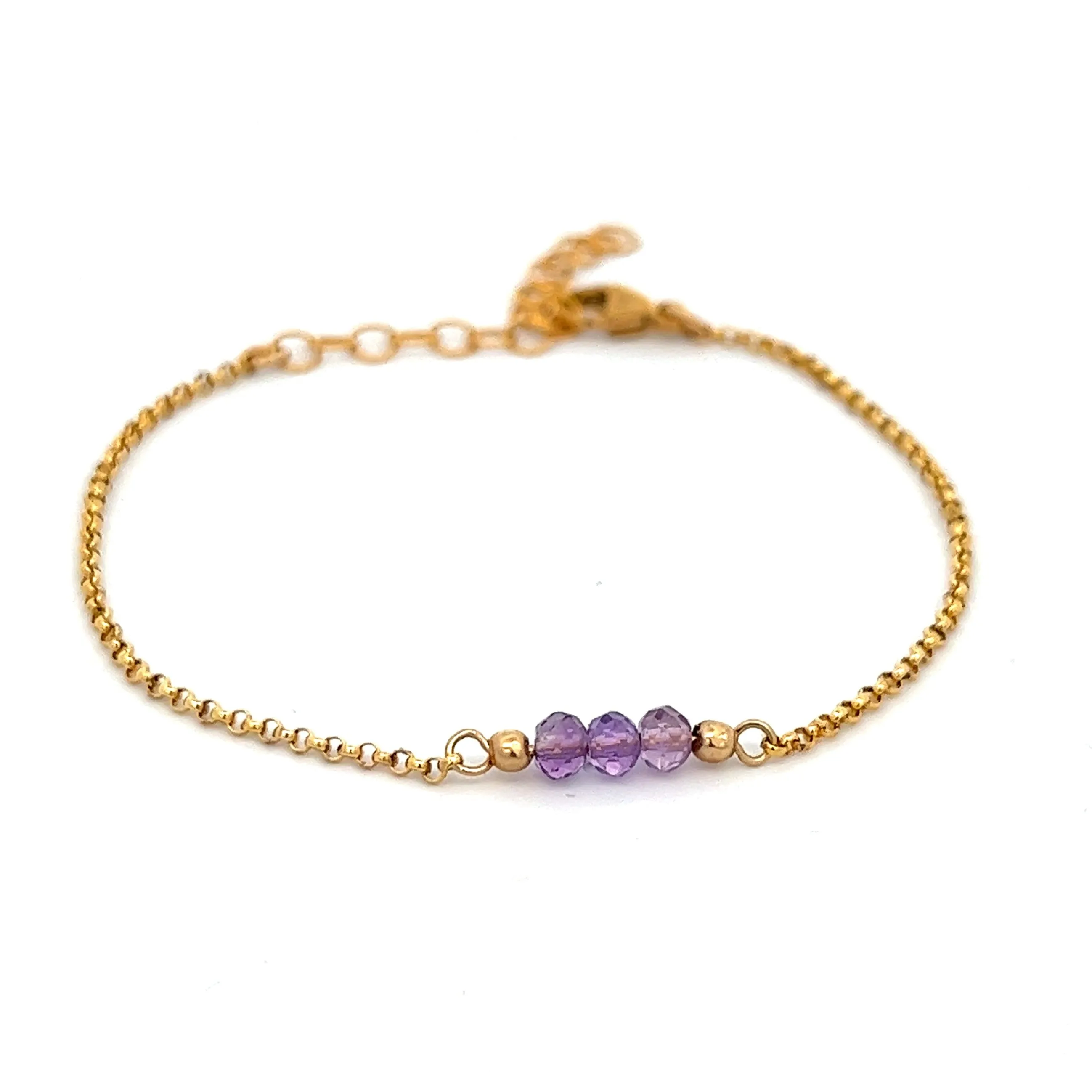 L'amethyste triplet bracelet - natural amethyst