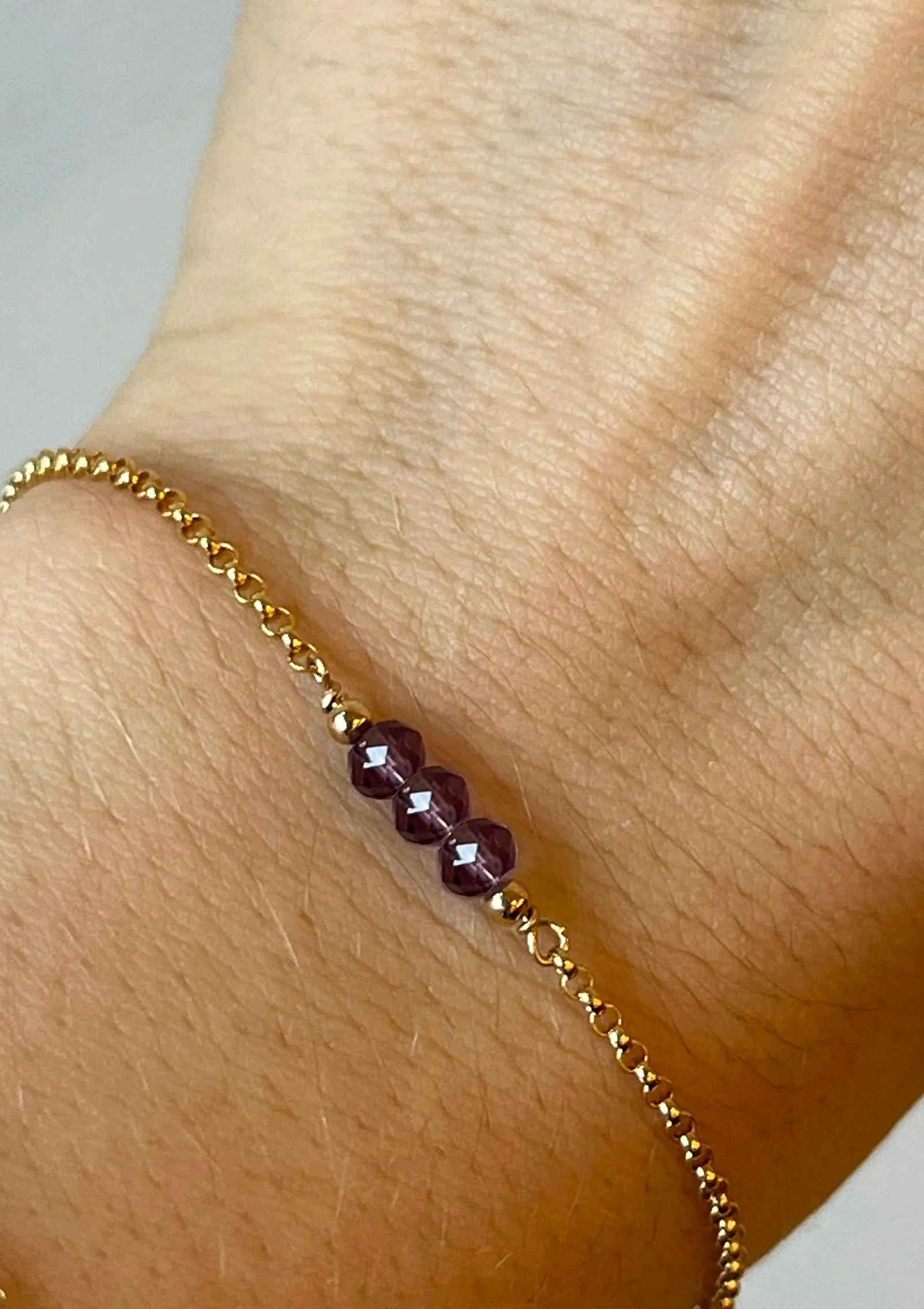 L'amethyste triplet bracelet - natural amethyst