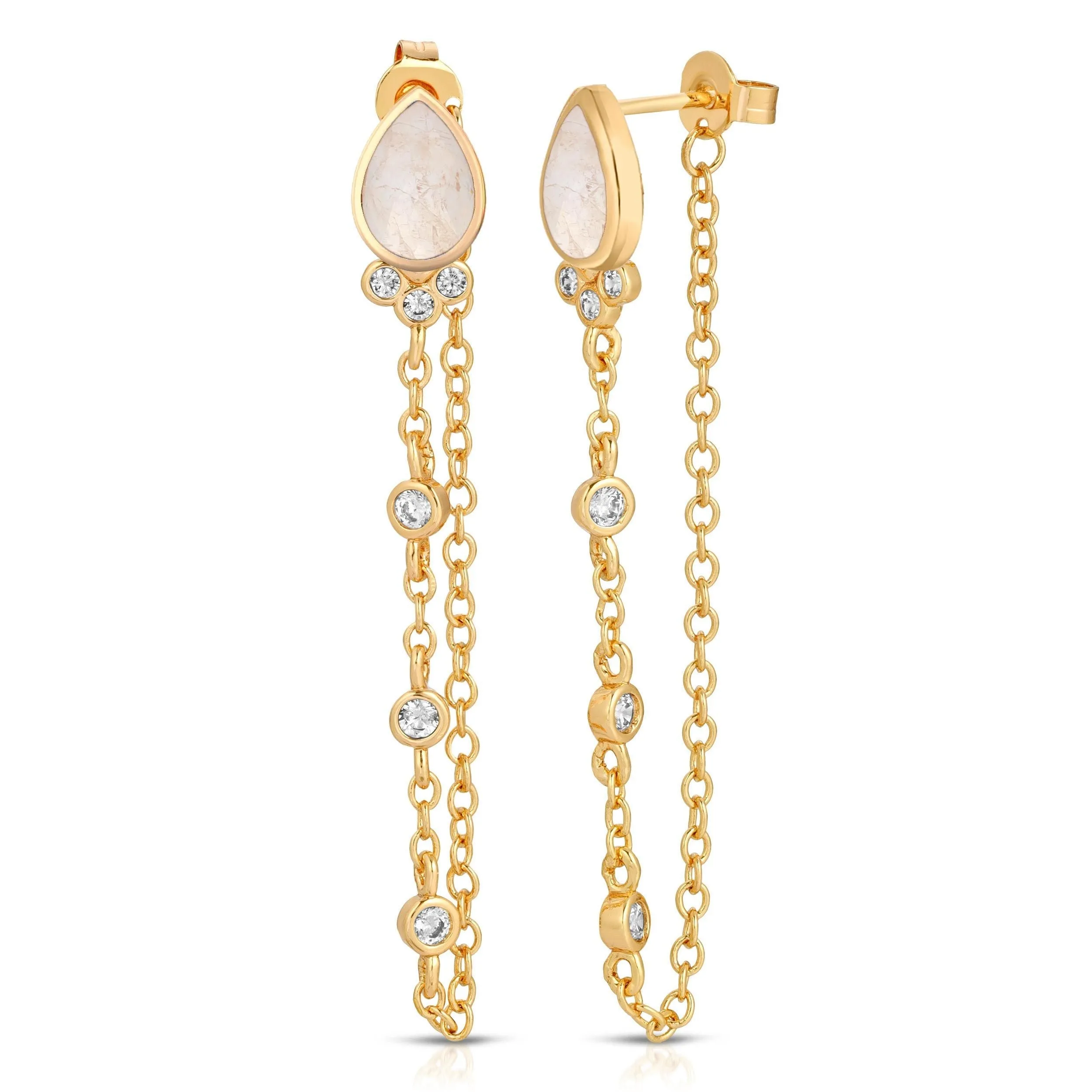 Lauren Earring Moonstone by Eight Five One Jewelry
