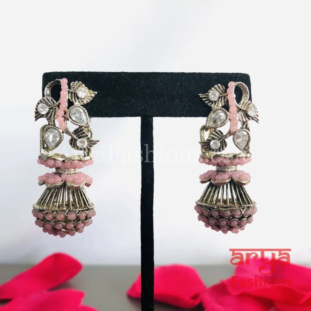Mahi Oxidized Silver Tribal Earrings/Ethnic German Silver Earrings