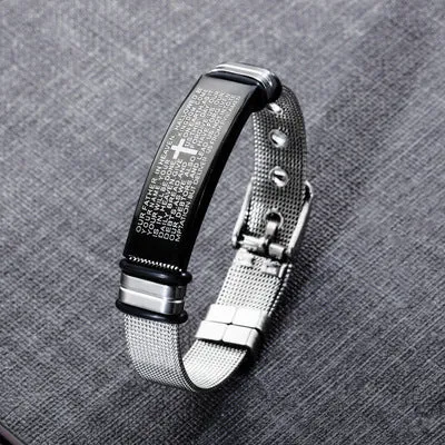 Men's Black Bent Titanium Steel Bracelet