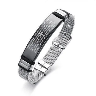 Men's Black Bent Titanium Steel Bracelet