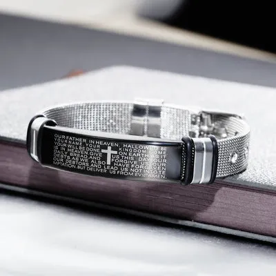 Men's Black Bent Titanium Steel Bracelet