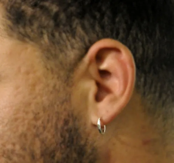 Mens Hoop Earrings - Sterling Silver Mens Earrings