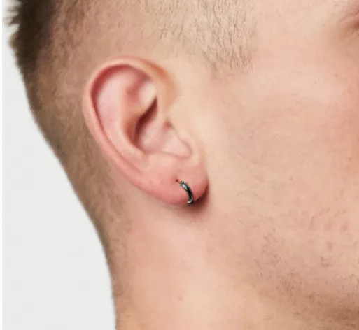 Mens Hoop Earrings - Sterling Silver Mens Earrings
