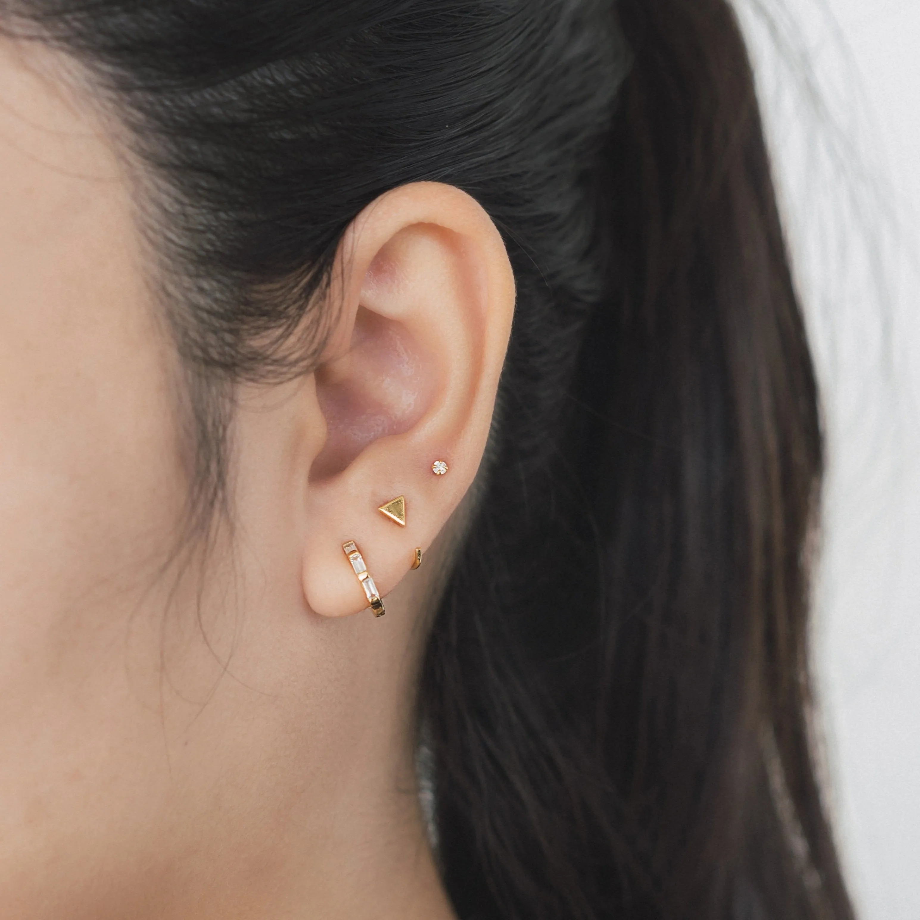 Mia Triangle Huggie Earrings