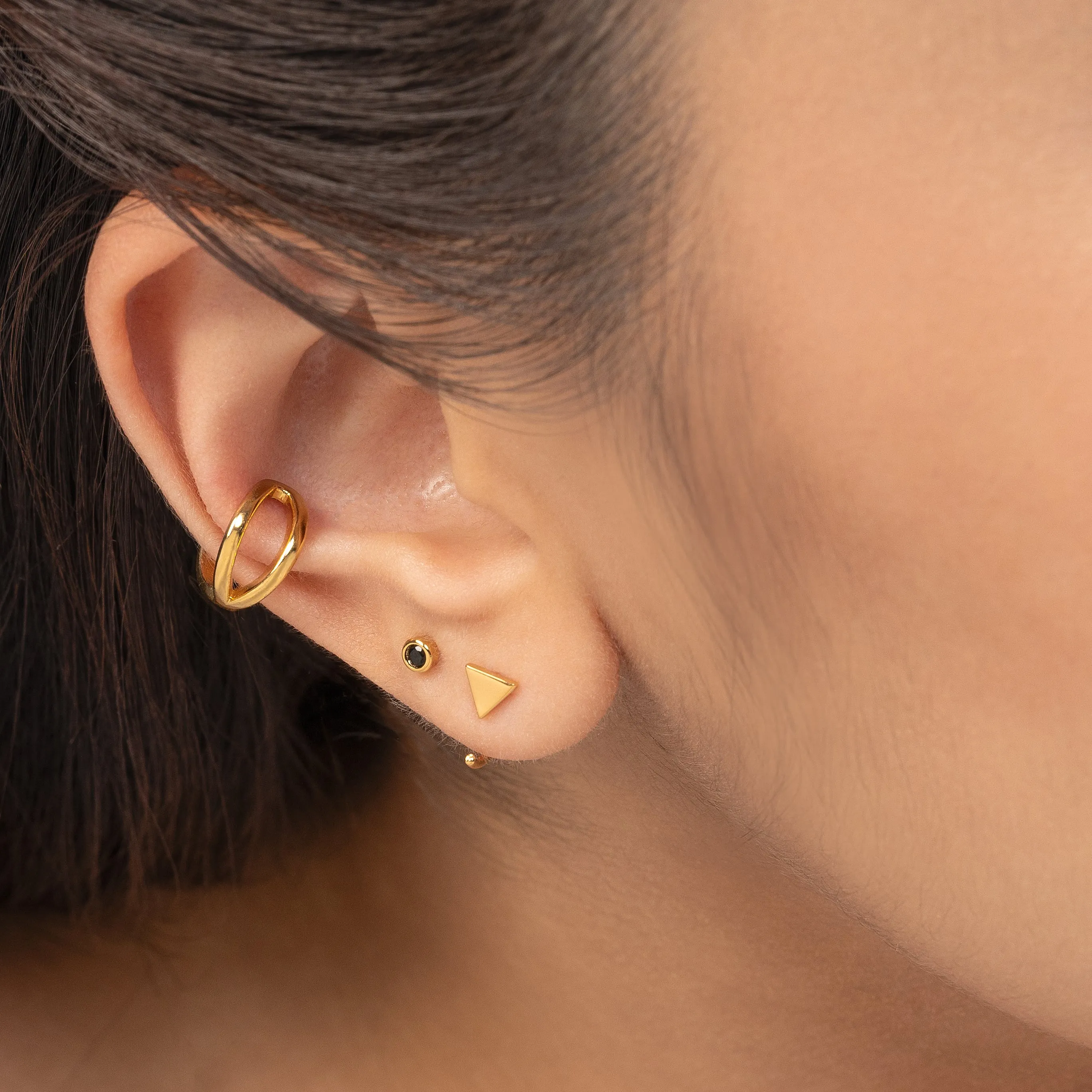 Mia Triangle Huggie Earrings