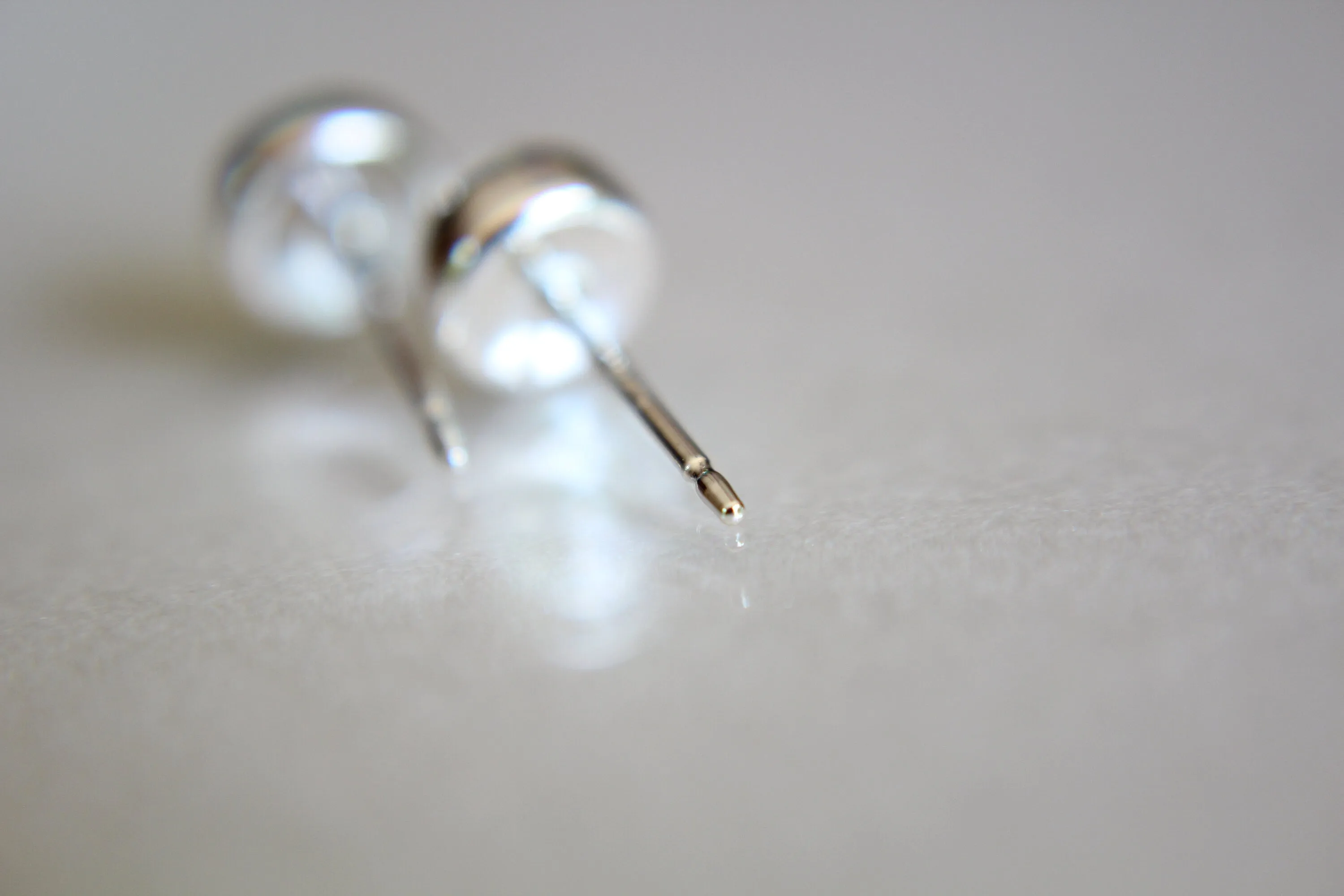 Moonstone Earrings, Stud Earrings, Silver Earrings, Simple White Moonstone Earrings, Gemstone Earrings, 5mm Moonstone Earrings, White, Gift
