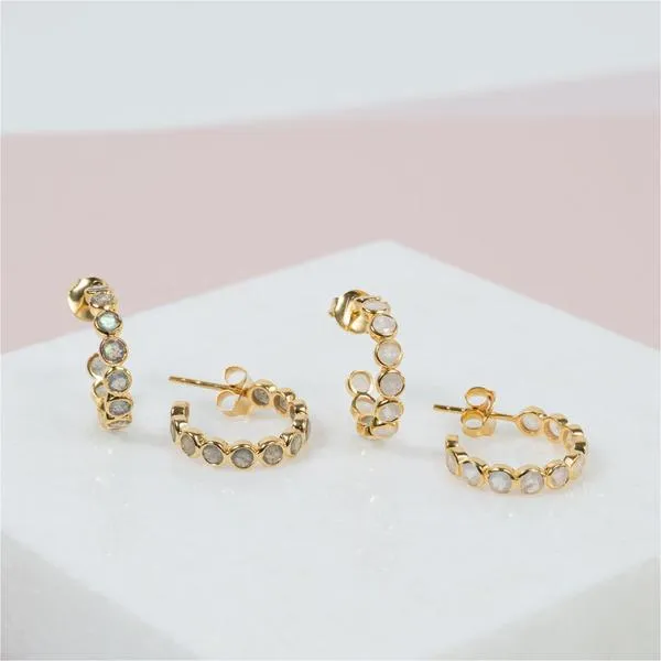 Ortigia Moonstone & Gold Vermeil Hoop Earrings