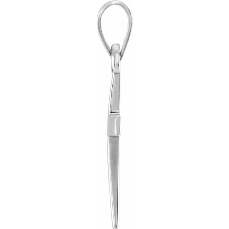 Platinum 14.5x9.7 mm Cross Pendant