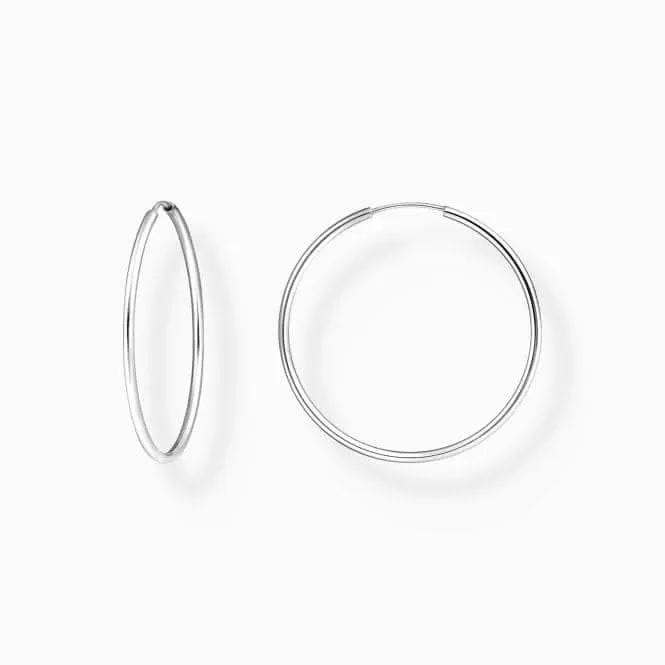 Sterling Silver Medium Hoop Earrings CR728-001-21