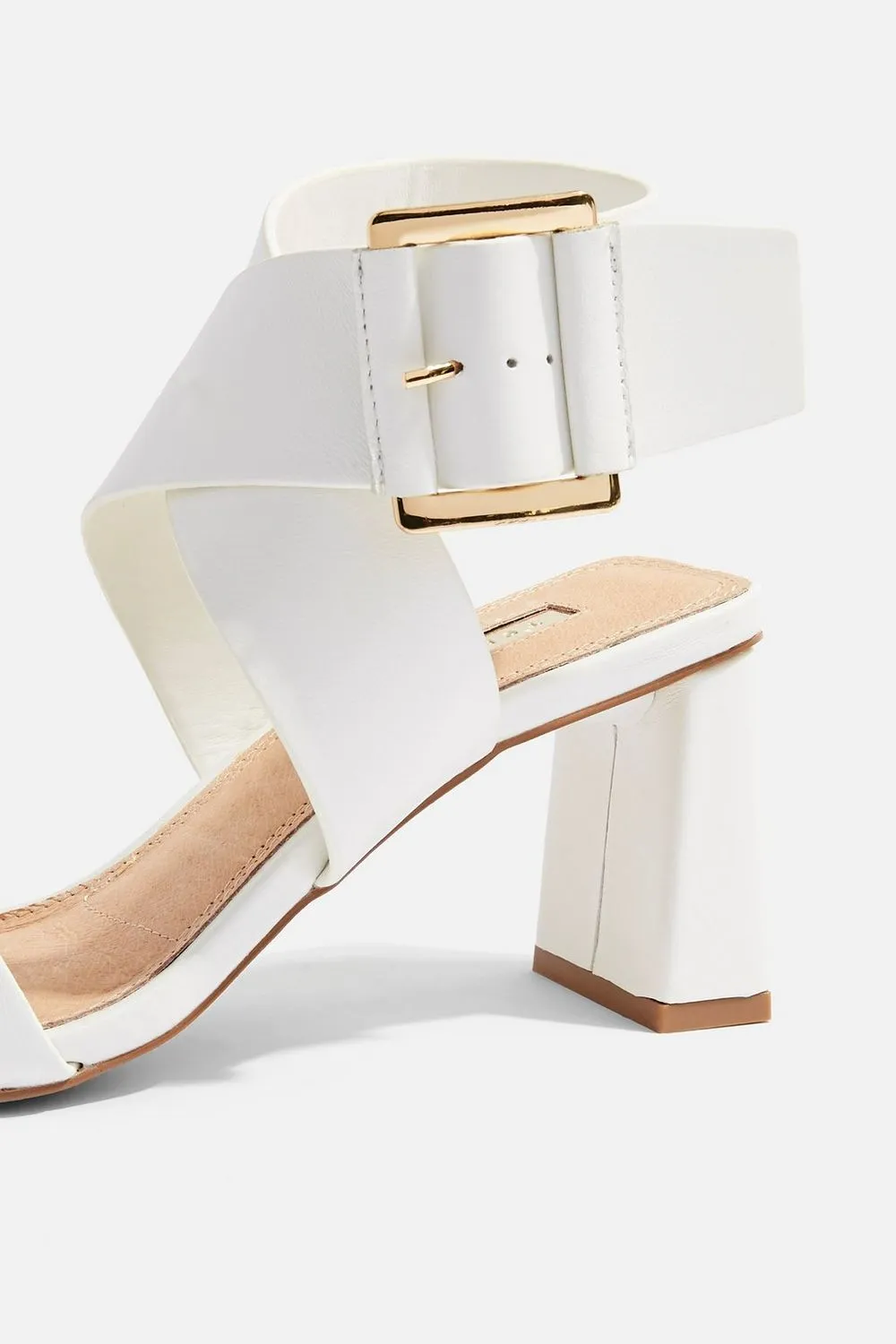 TOP SHOP - WHITE LEATHER SANDALS