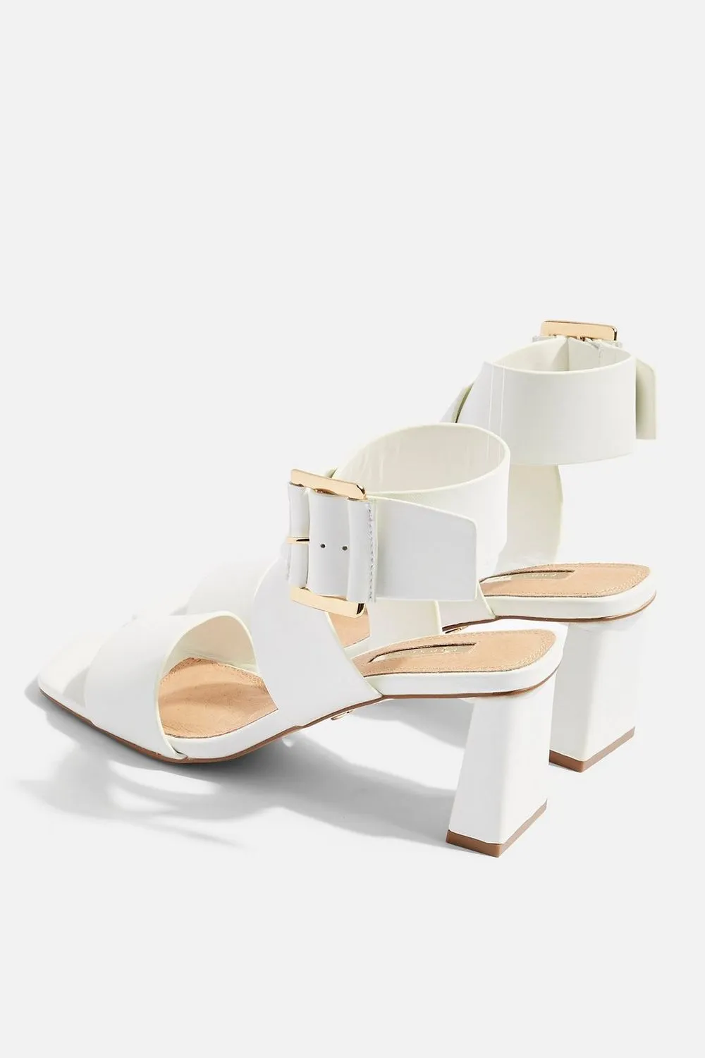 TOP SHOP - WHITE LEATHER SANDALS