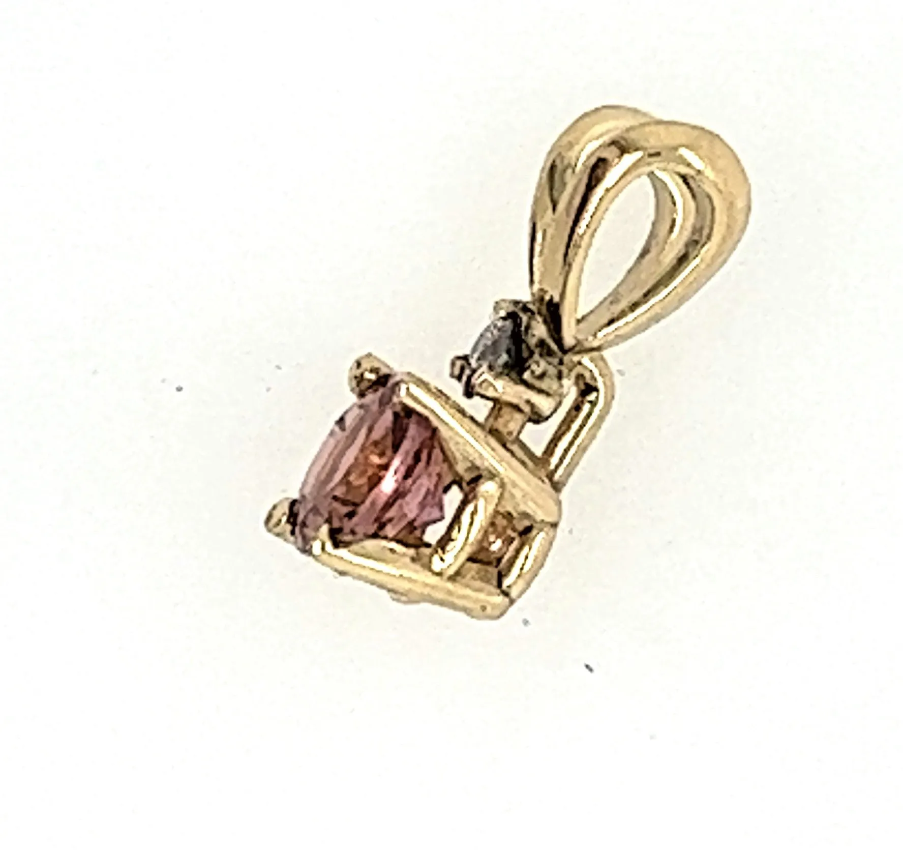 Tourmaline & Diamond 14kt Pendant