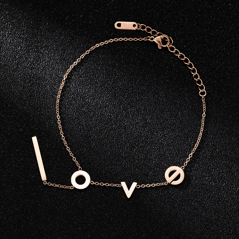 Women's Titanium Steel LOVE Bracelet Anklet