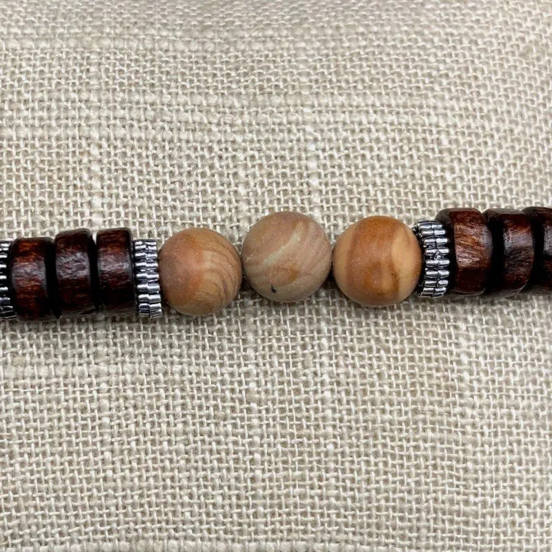 Wood Jasper Beaded Bracelet